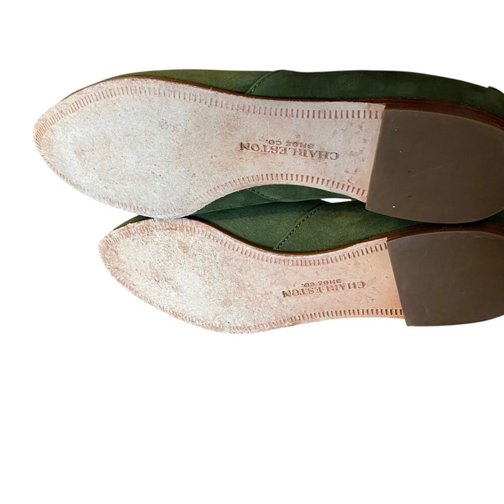 Charleston Shoe Co Suede Ballet Flat Army Olive Green size 9 no ankle strap - Picture 9 of 9
